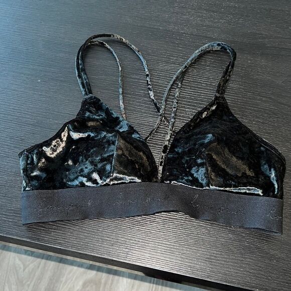 PINK CRUSH VELVET BRA TOP - Picture 1 of 7